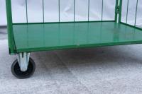 【販売終了】【中古】カゴ台車　W1100×D800×H1700　床板鉄製　2輪固定キャスター