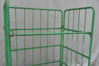 【販売終了】【中古】カゴ台車　W1100×D800×H1700　床板鉄製　2輪固定キャスターストッパー無し【引取限定商品】