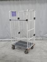 【販売終了】【中古】カゴ台車　W850×D650×H1700　2輪固定自在切替キャスター