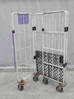 【販売終了】【中古】カゴ台車　W850×D650×H1700　2輪固定自在切替キャスター