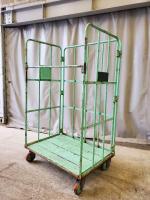 【販売終了】【中古】カゴ台車　W1000×D730×H1700　床鉄製【引取限定商品】