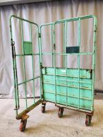 【販売終了】【中古】カゴ台車　W1000×D730×H1700　床鉄製【引取限定商品】