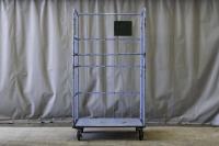 【販売終了】【中古】カゴ台車　ブルー　W1100×D800×H2000