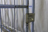 【販売終了】【中古】カゴ台車　ブルー　W1100×D800×H2000