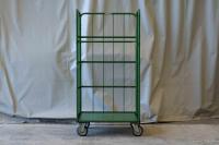 【販売終了】【中古】カゴ台車　W850×D650×H1700　床板鉄製　2輪固定キャスター