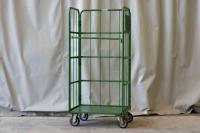 【販売終了】【中古】カゴ台車　W800×D600×H1700　床板鉄製　2輪固定キャスター【限定1台！】
