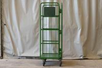 【販売終了】【中古】カゴ台車　W800×D600×H1700　床板鉄製　2輪固定キャスター【限定1台！】