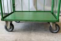【販売終了】【中古】カゴ台車　W800×D600×H1700　床板鉄製　2輪固定キャスター【限定1台！】