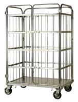 【新品】ステンレス製カゴ台車　観音扉付き【複数サイズあり】