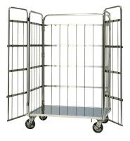 【新品】ステンレス製カゴ台車　観音扉付き【複数サイズあり】