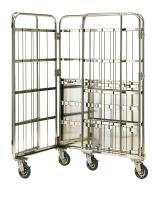 【新品】ステンレス製カゴ台車　観音扉付き【複数サイズあり】