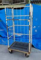 【販売終了】【中古】カゴ台車　W800×D600×H1700　ワコーパレット製　2輪自在2輪固定キャスター