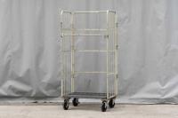 【販売終了】【中古】カゴ台車　W850×D600×H1700　ワコーパレット製　2輪自在固定変換仕様キャスター