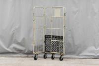 【販売終了】【中古】カゴ台車　W850×D600×H1700　ワコーパレット製　2輪自在固定変換仕様キャスター