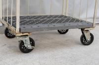 【販売終了】【中古】カゴ台車　W850×D600×H1700　ワコーパレット製　2輪自在固定変換仕様キャスター