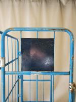 【販売終了】【GJサンクスセール品】【中古】カゴ台車　ブルー　W800×D600×H1700　2輪固定キャスター