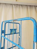 【販売終了】【GJサンクスセール品】【中古】カゴ台車　ブルー　W800×D600×H1700　2輪固定キャスター