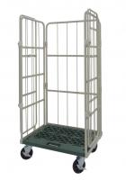 【販売終了】【新品】観音扉付きカゴ台車　L型ロールコンビテナー　KRC50J-PI　W800×D600×H1700【静音】