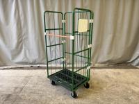 【販売終了】【中古】カゴ台車　W800×D600×H1700　ヤマト・インダストリー製　2輪固定キャスター