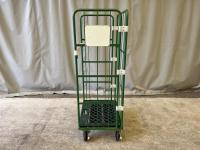 【販売終了】【中古】カゴ台車　W800×D600×H1700　ヤマト・インダストリー製　2輪固定キャスター