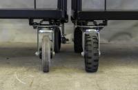 【新品】カゴ台車用タフキャスター　自在モデル　ストッパー無し　φ150黒ゴム