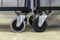 【新品】カゴ台車用タフキャスター　自在モデル　ストッパー無し　φ150黒ゴム