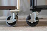 【新品】カゴ台車用タフキャスター　自在モデル　ストッパー付き　φ150黒ゴム