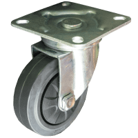 【新品】カゴ台車用キャスター 自在モデル ストッパー無し φ100 黒ゴム