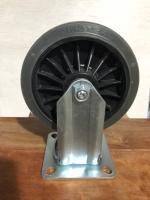 【販売終了】【中古】カゴ台車用キャスター　グレーゴム　 固定モデル