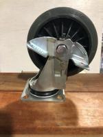 【中古】カゴ台車用キャスター　自在モデル　ストッパー付き　φ150グレーゴム