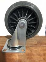 【販売終了】【中古】カゴ台車用キャスター　グレーゴム　 自在モデル　ストッパーなし