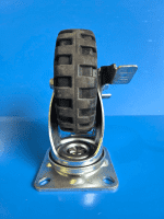 【販売終了】【中古】カゴ台車用タフキャスター　自在モデル　ストッパー付き　φ150黒ゴム