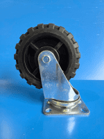 【販売終了】【中古】カゴ台車用タフキャスター　自在モデル　ストッパー無し　φ150黒ゴム