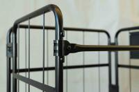 【新品】天使のカゴ台車 ブラック Aセット（台車＋中間棚） W850×D650×H1100