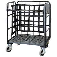 【新品】天使のカゴ台車 ブラック Bセット（台車＋前カバー） W850×D650×H1100