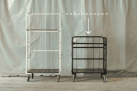 【新品】天使のカゴ台車 ブラック Bセット（台車＋前カバー） W850×D650×H1100