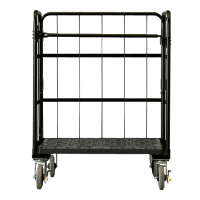 【新品】天使のカゴ台車 ブラック Cセット（台車＋中間棚＋前カバー） W850×D650×H1100