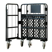 【新品】天使のカゴ台車 ブラック Cセット（台車＋中間棚＋前カバー） W850×D650×H1100