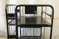 【新品】天使のカゴ台車 ブラック Cセット（台車＋中間棚＋前カバー） W850×D650×H1100