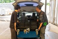 【新品】天使のカゴ台車 ブラック Cセット（台車＋中間棚＋前カバー） W850×D650×H1100