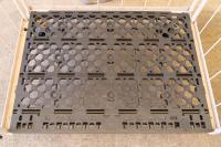 【新品】俺のカゴ台車 ベージュ＋中間棚 スチール製セット（台車＋中間棚） W1100×D800×H1700