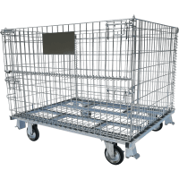 【新品】キャスター付きメッシュパレット　W1200×D1000×H1000　ピッチ50×100【ラクラク移動】