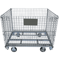 【販売終了】【新品】キャスター付きメッシュパレット　W1200×D1000×H1000　ピッチ50x50mm【ラクラク移動】