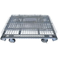 【販売終了】【新品】キャスター付きメッシュパレット　W1200×D1000×H1000　ピッチ50x50mm【ラクラク移動】