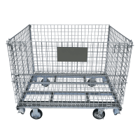 【販売終了】【新品】キャスター付きメッシュパレット　W1000×D800×H950　ピッチ50x50mm【ラクラク移動】