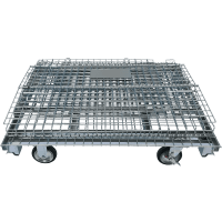 【販売終了】【新品】キャスター付きセキュリティメッシュパレット　W1200×D1000×H1000　ピッチ50x50mm【五常オリジナル・蓋付き・防犯用・ラクラク移動】