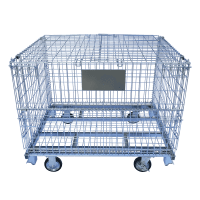 【新品】キャスター付きセキュリティメッシュパレット　W1000×D800×H950　ピッチ50×100【五常オリジナル・蓋付き・防犯用・ラクラク移動】