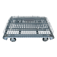 【新品】キャスター付きセキュリティメッシュパレット　W1000×D800×H950　ピッチ50×100【五常オリジナル・蓋付き・防犯用・ラクラク移動】