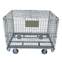 【販売終了】【新品】キャスター付きセキュリティメッシュパレット　W1000×D800×H950　ピッチ50x50mm【五常オリジナル・蓋付き・防犯用・ラクラク移動】