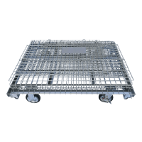 【販売終了】【アウトレット】キャスター付きメッシュパレット　W1000×D800×H950　ピッチ50x50mm【ラクラク移動】